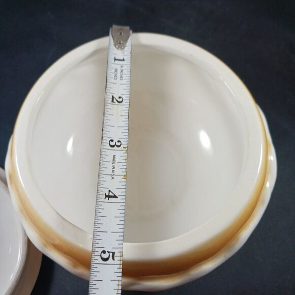 Vintage 1995 Boston Warehouse 5" Bagel Lidded Cream Cheese Bowl Serving Dish - Picture 7 of 12